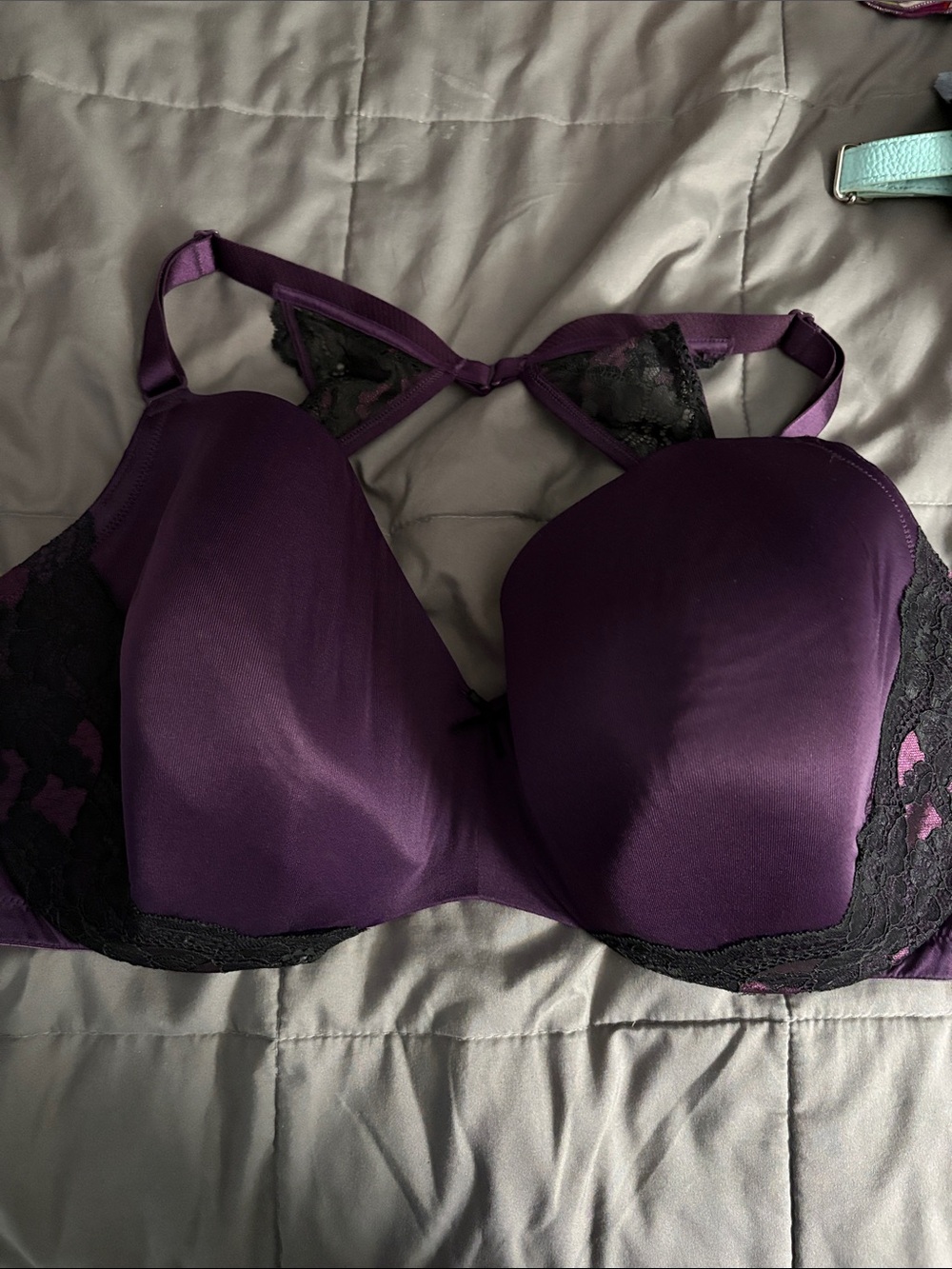 Purple halter style bra